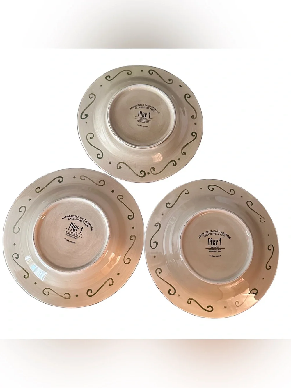 Pier 1 Imports HandPainted Earthenware Plates Vallarta Ceramic Plate Trio